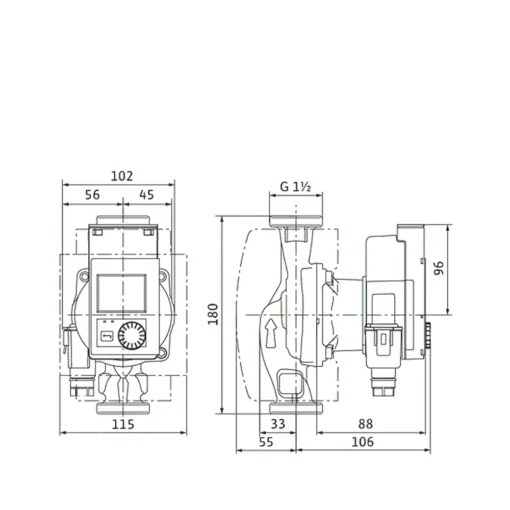 Wilo Stratos PICO 25/0,5-4 BT-180 kiertovesipumpulla edistyksellistä teknologiaa ja helppokäyttöisyyttä 60-100 m² moderniin kotiin. LVI: 4623760
