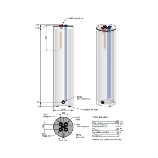 Puskurivaraaja Borö TIP-100L/A. Tuotetunnus: 5362850